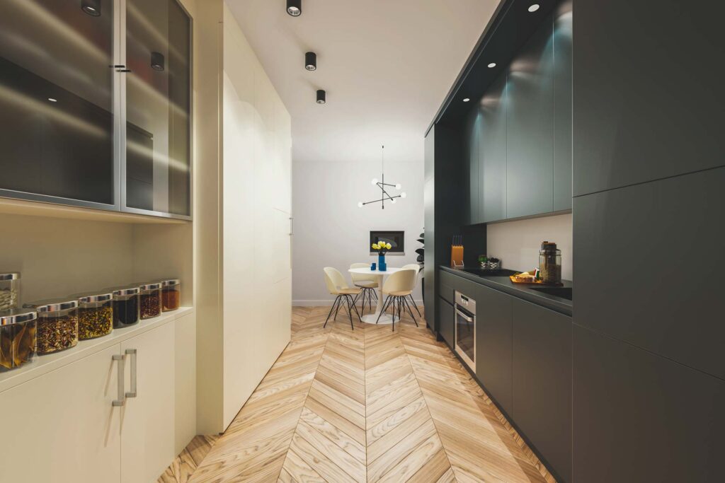 Parquet spina cucina