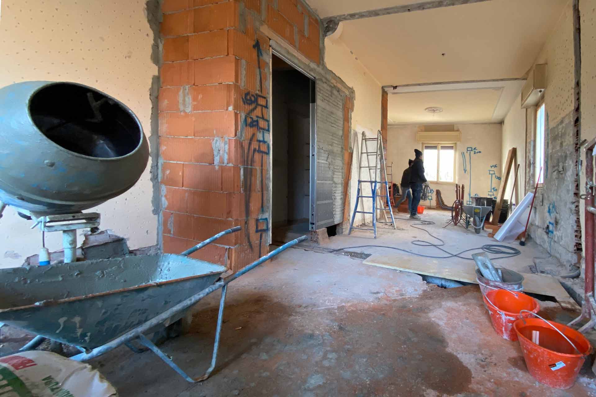 Salotto durante la realizzazione